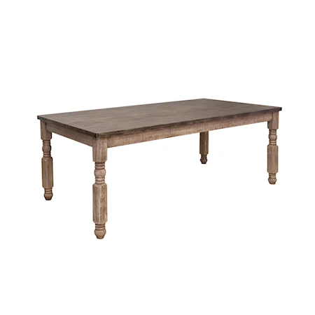 Farmhouse Two-Tone Solid Wood Dining Table w/ Turned Legs