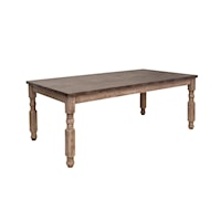 Farmhouse Two-Tone Solid Wood Dining Table w/ Turned Legs