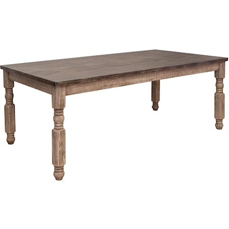 Farmhouse Two-Tone Solid Wood Dining Table w/ Turned Legs