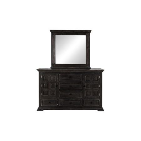 Dresser and Mirror Set