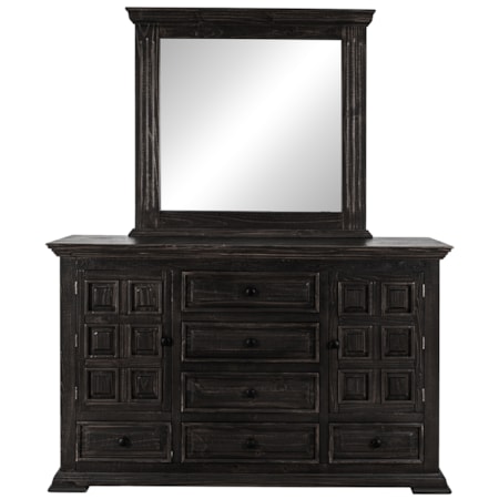 Dresser and Mirror Set