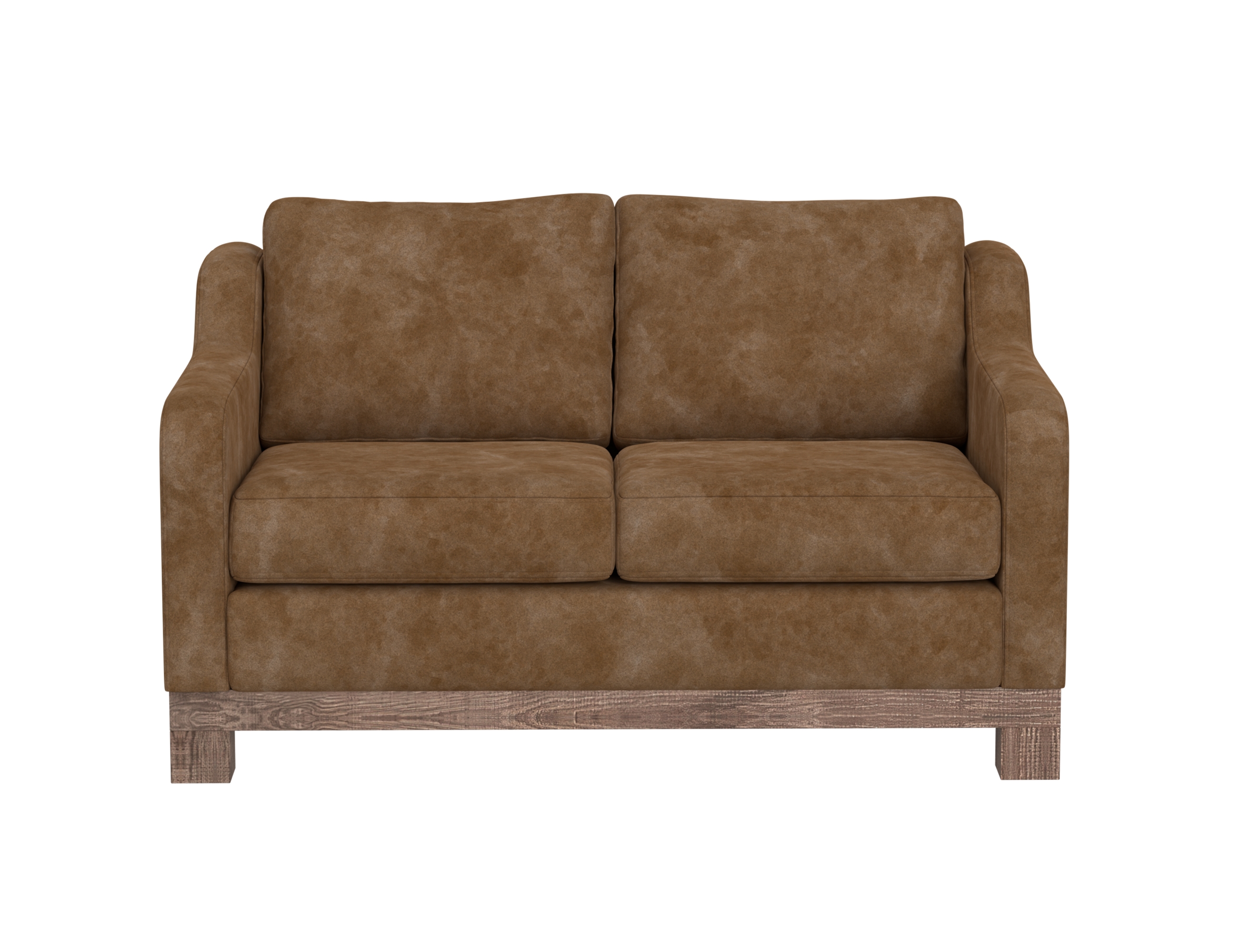 International Furniture Direct Samba 2-Cushion Loveseat with Exposed Wooden Base