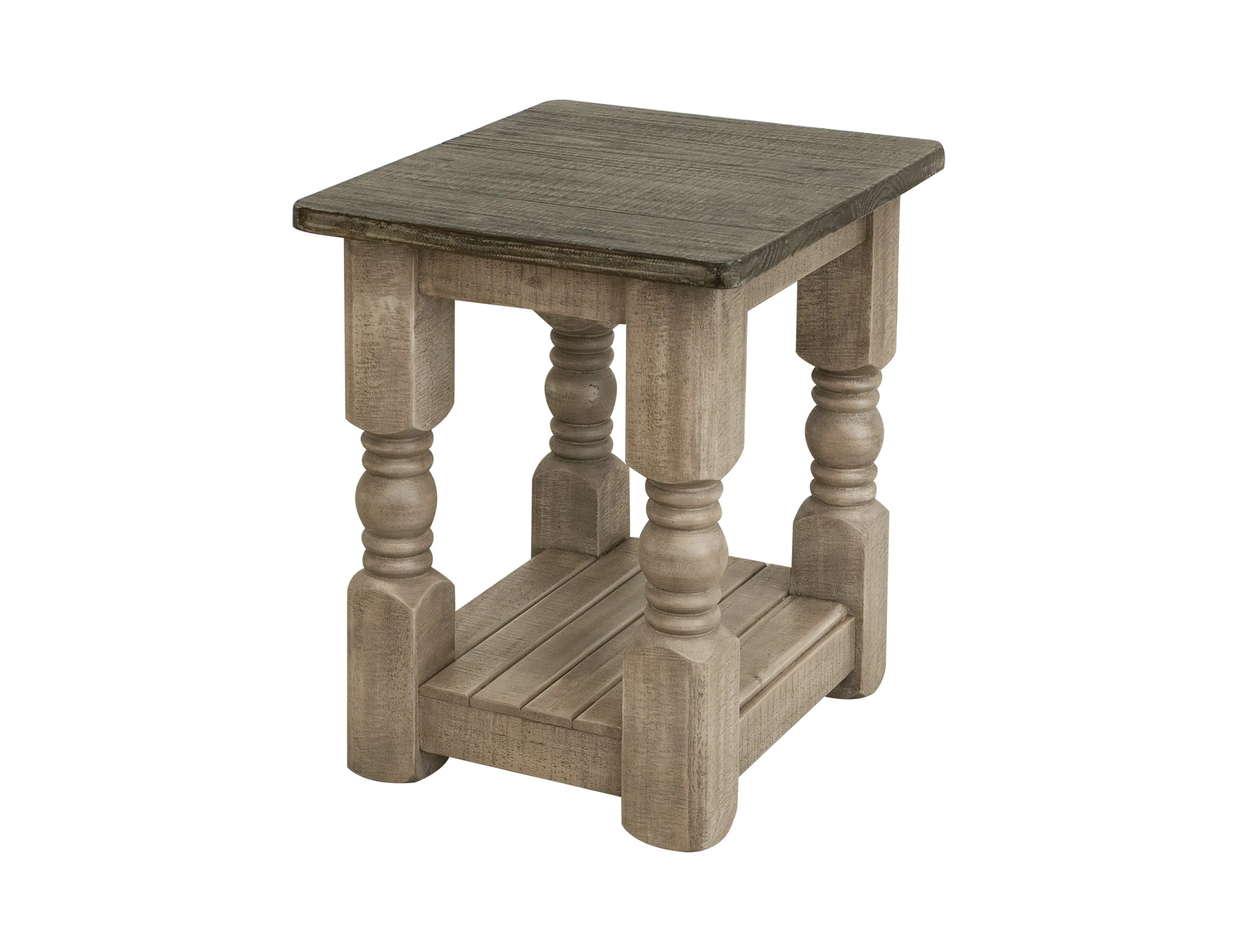 Natural Stone TwoTone Chairside Table, 18" Sadler's Home Furnishings