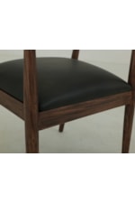 Mueblos International Walnut Transitional Open Back Dining Chair with Upholstered Seat