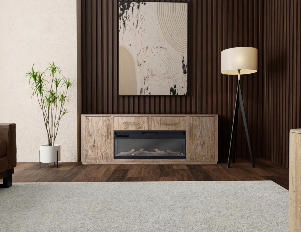 Entertainment Center with Electric Fireplace