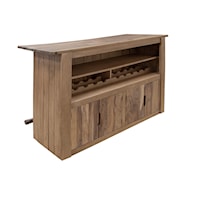 Transitional 4-Door Bar Cabinet with Iron Footrest