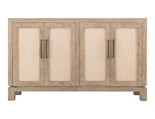Contemporary 4-Door Console with Metal Pulls