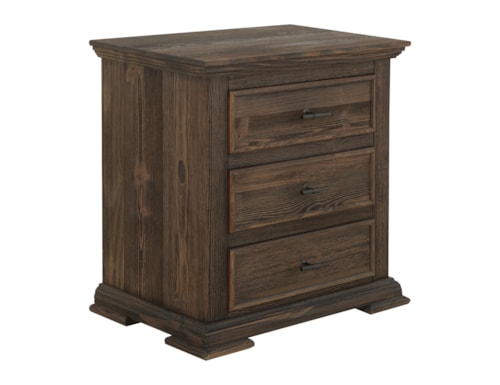 Transitional 3-Drawer Nightstand with Microfiber Lined Drawer