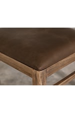 Brown polyester upholstered seat made to look like leather