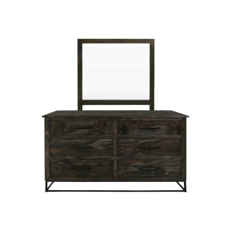 Dresser and Mirror Set