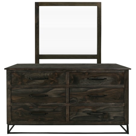 Dresser and Mirror Set