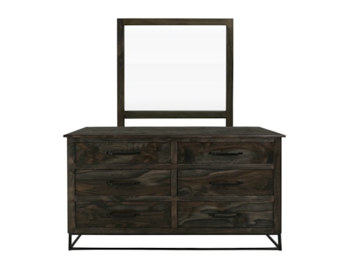 Transitional Dresser and Mirror set