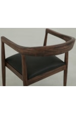 Mueblos International Walnut Transitional Open Back Dining Chair with Upholstered Seat