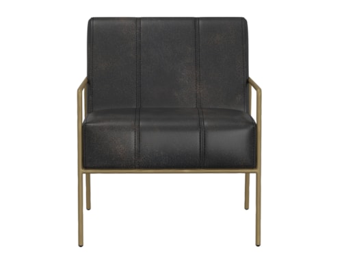 Contemporary Accent Armchair with Gold Frame