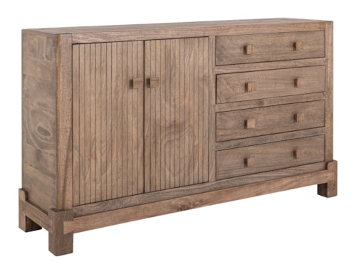 Rustic 2-Door Console with Four Drawers