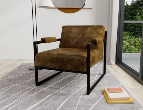 Contemporary Armchair with Metal Frame
