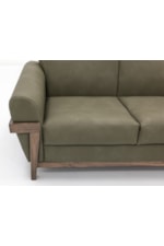 International Furniture Direct Mezquite Contemporary Loveseat with Exposed Wooden Base