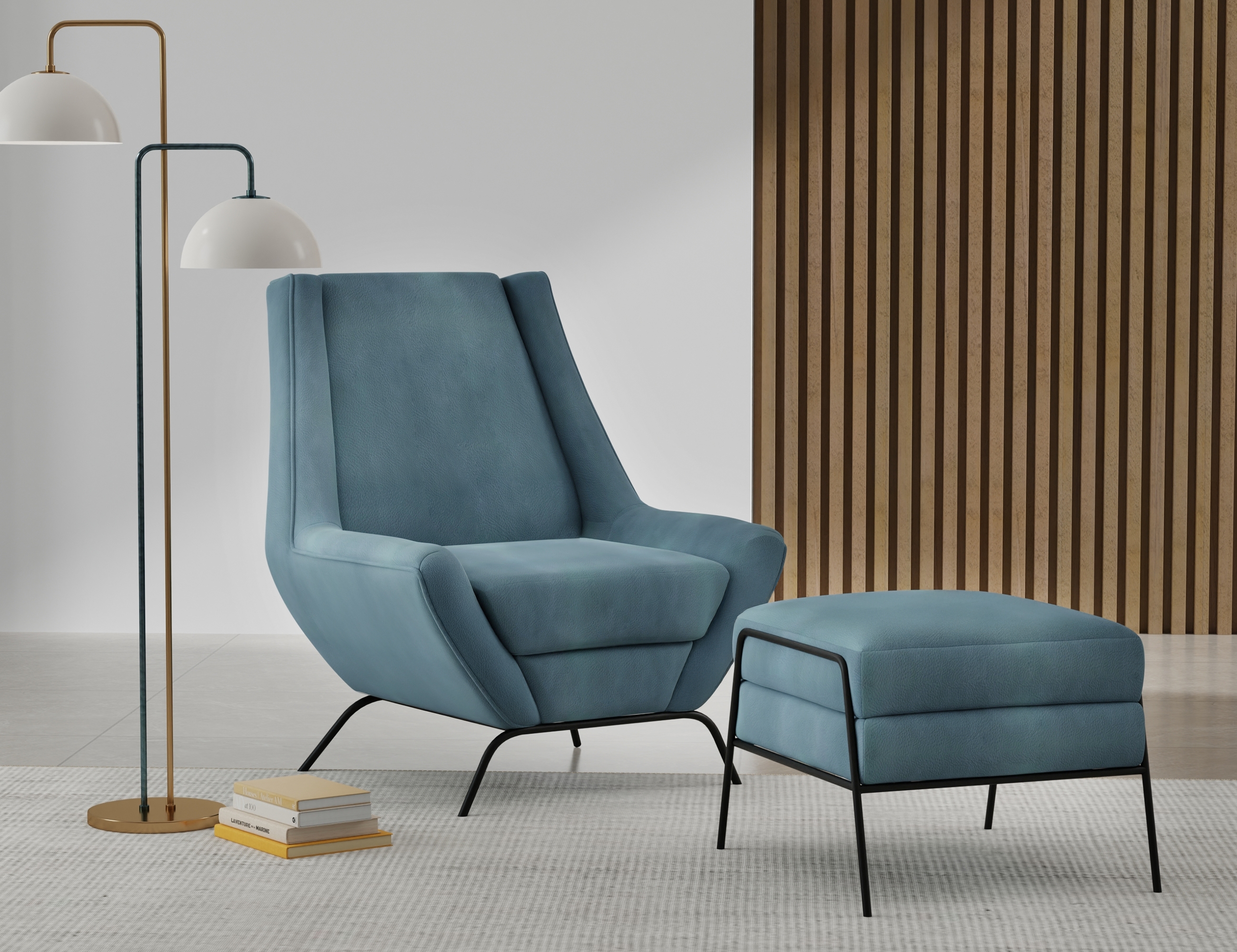 International Furniture Direct Tyne Accent Chair with Metal Base