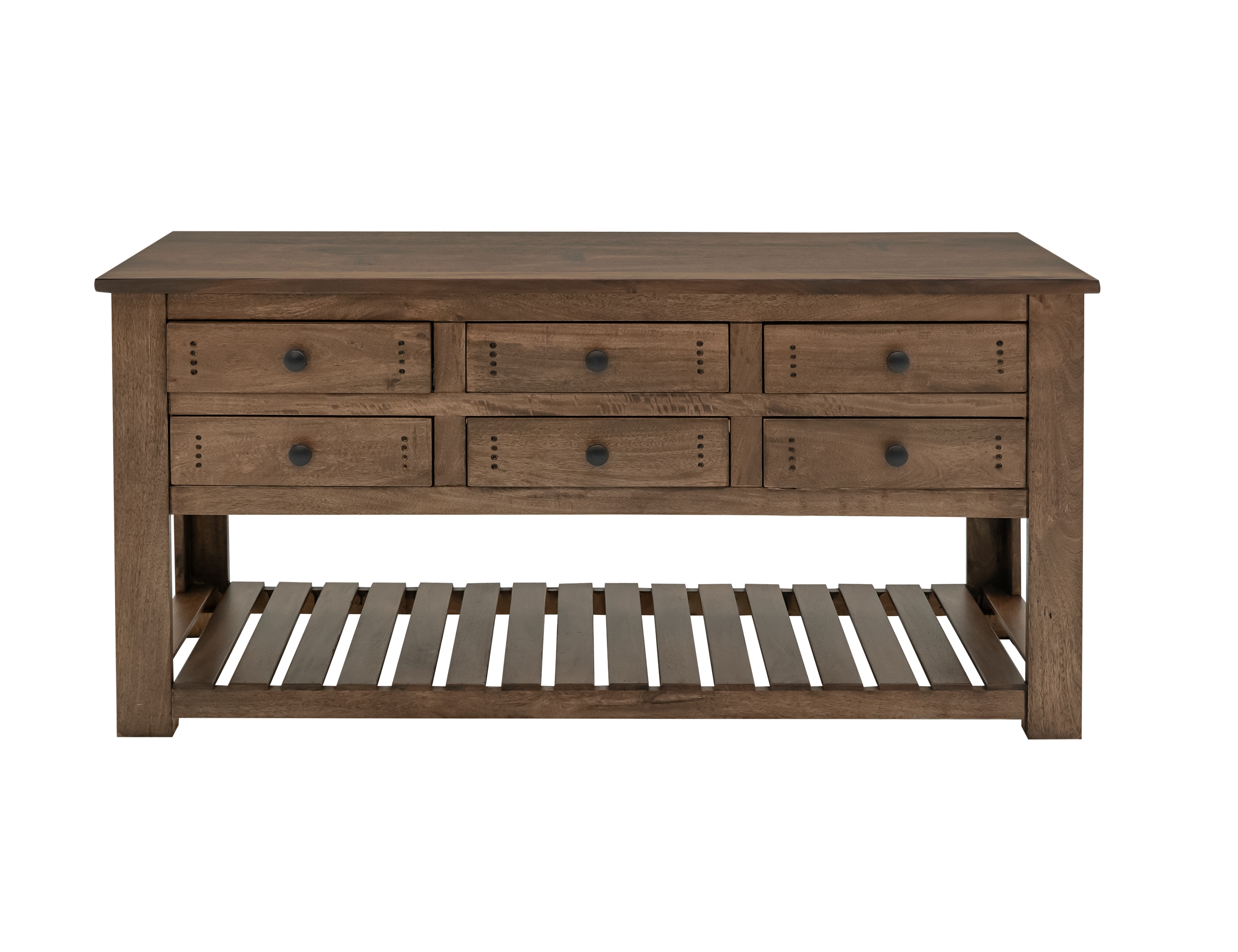 International Furniture Direct Parota 6-Drawer Sofa Table