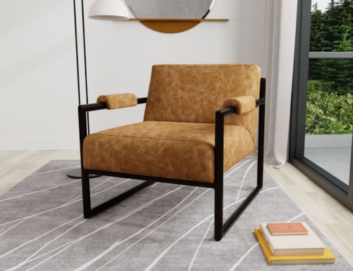 Contemporary Armchair with Metal Frame
