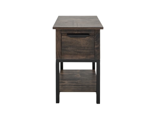 Transitional 1-Drawer Chairside Table with Lower Shelf