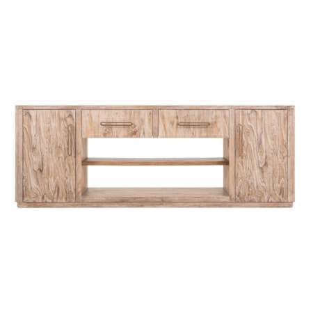 White Balam Wall Unit, TV Stand 80"
