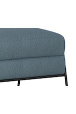 International Furniture Direct Tyne Contemporary Upholstered Ottoman with Metal Base