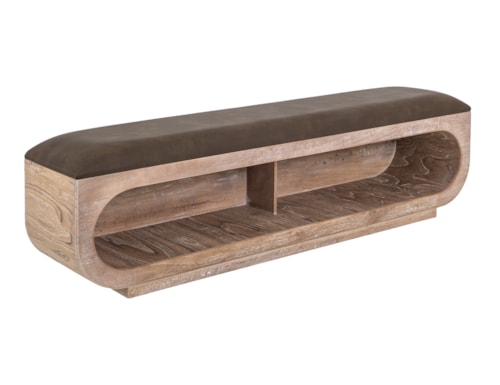 Contemporary Bench with Cushioned Seat