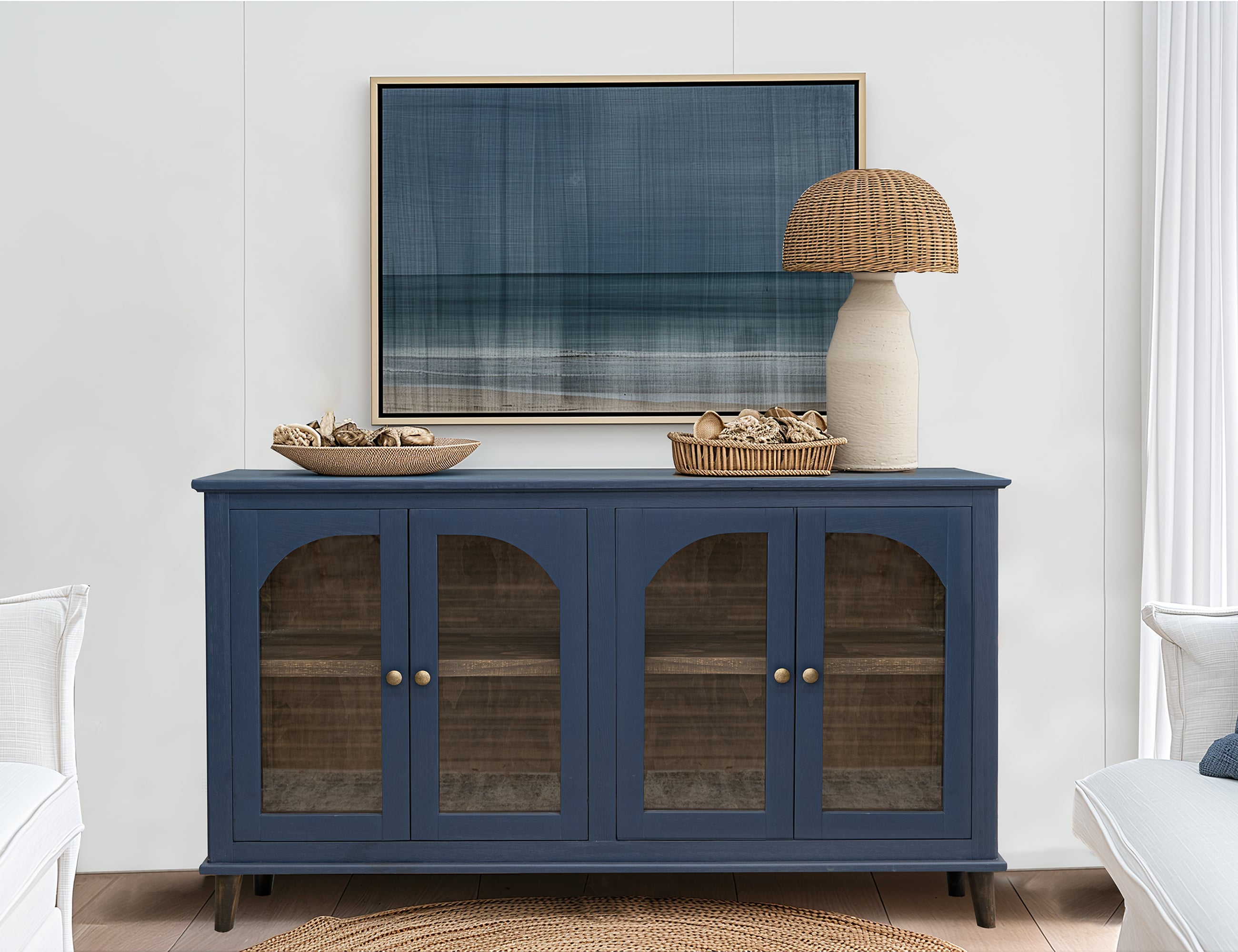 International Furniture Direct Genova 4-Door Console