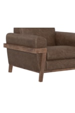 International Furniture Direct Loft Brown Rustic Sofa with Retro Rolled Arms