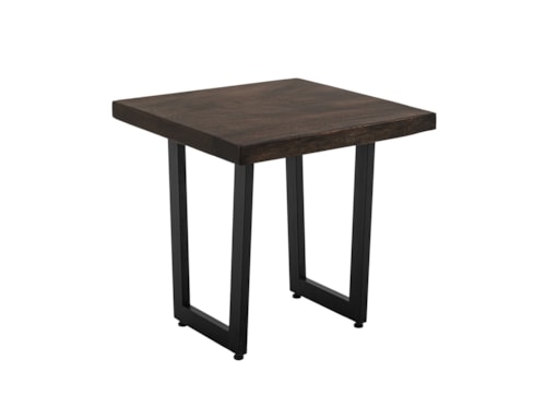 Contemporary Square End Table with Double Pedestal Base