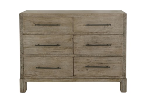 Modern Farmhouse 6-Drawer Dresser with Microfiber Lined Top Drawers