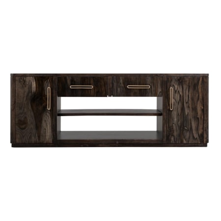 Black Balam Wall Unit, TV Stand 80"