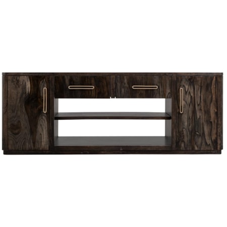 Black Balam Wall Unit, TV Stand 80"