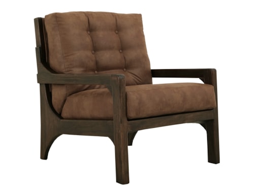 Modern Rustic Arm Chair with Button Tufting
