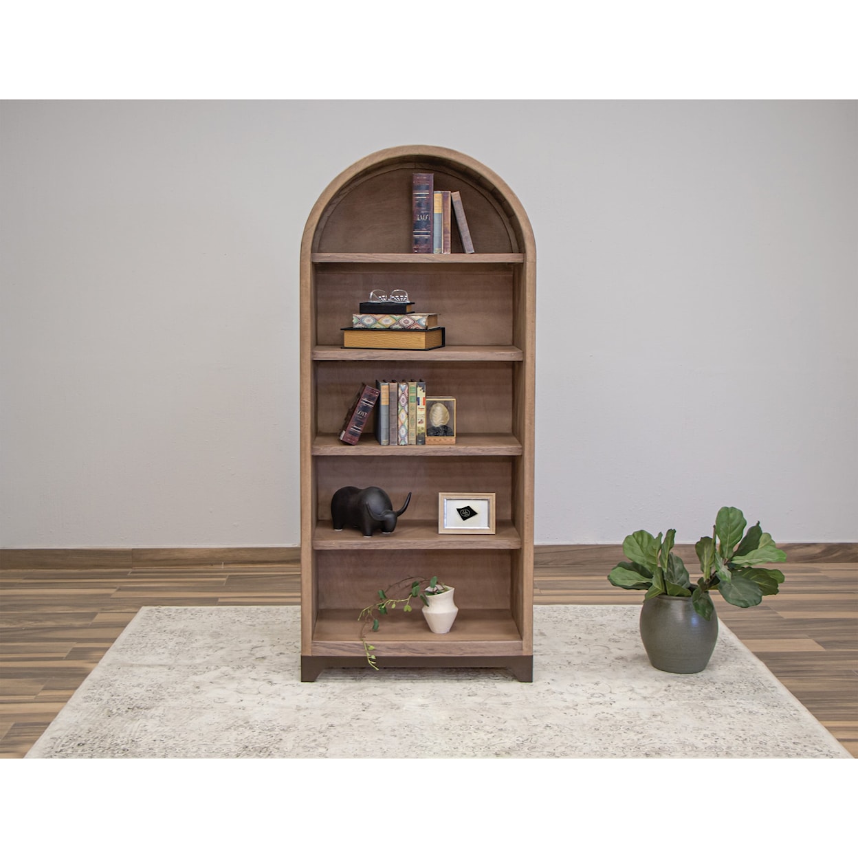 International Furniture Direct Natural Parota Bookcase
