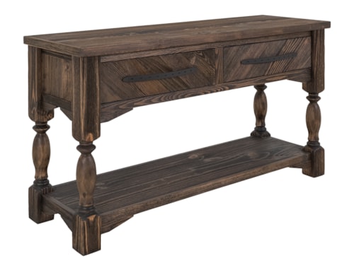 Farmhouse 2-Drawer Console Table with Open Shelf