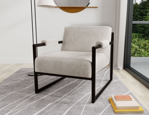 Contemporary Armchair with Metal Frame