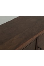 International Furniture Direct Walnut Transitional 4-Drawer Console with Interior Shelving