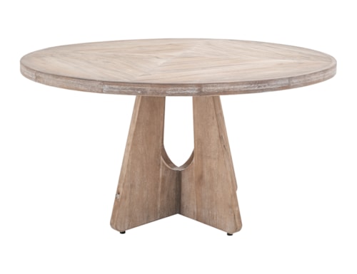 Transitional 47" Round Dining Table with Pedestal Base