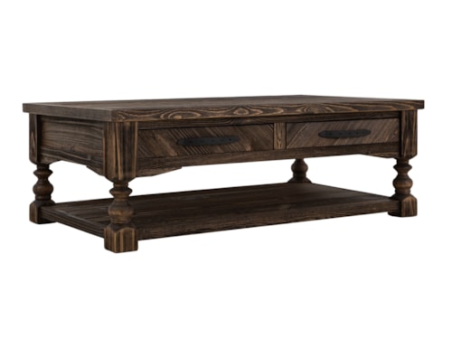 Farmhouse 4-Drawer Cocktail Table with Ball Casters
