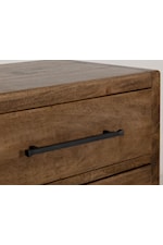 International Furniture Direct Merida Modern Farmhouse 2-Drawer Nightstand with Microfiber Lined Top Drawer