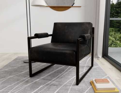 Contemporary Armchair with Metal Frame