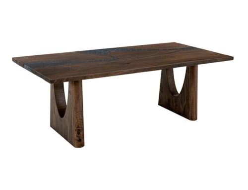 Contemporary Rectangular Dining Table with Epoxy Inlay