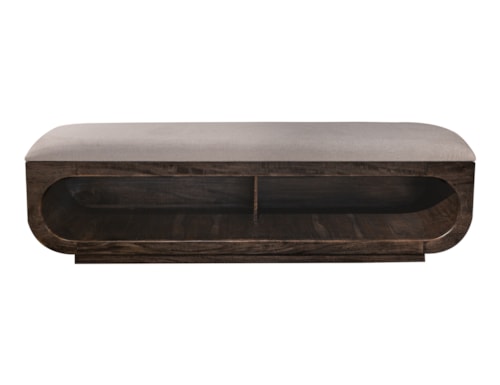 Contemporary Bench with Cushioned Seat
