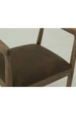 International Furniture Direct Natural Teca Transitional Open Back Dining Chair with Upholstered Seat