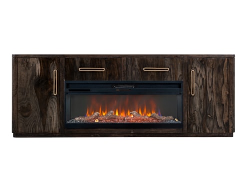 Modern Rustic 2-Drawer Entertainment Center with Electric Fireplace