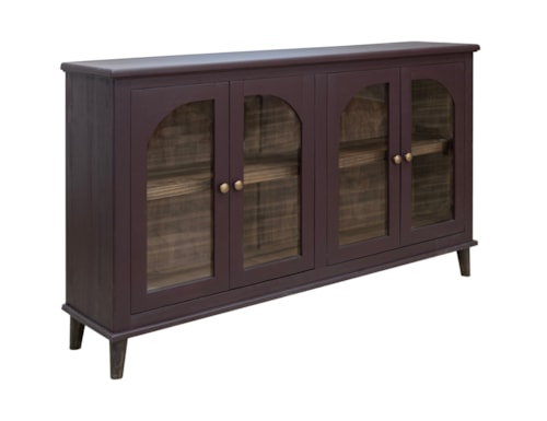 Modern Farmhouse 4-Door Console with Metal Handles