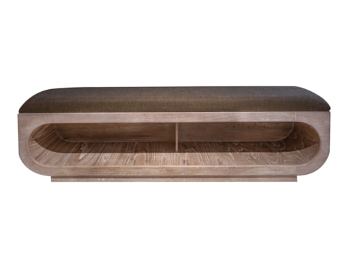 Contemporary Bench with Cushioned Seat