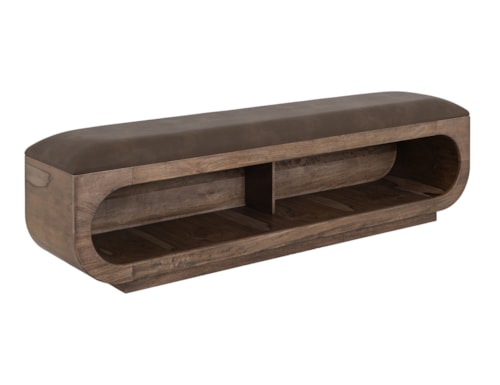 Contemporary Bench with Cushioned Seat